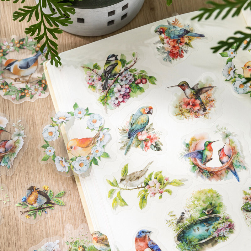 12 confezioni/lotto serie di uccelli randagi decorazione creativa retrò adesivi per animali domestici fai da te