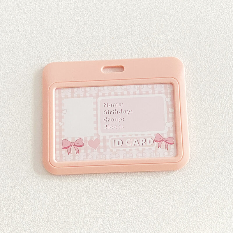 Bolsa de tarjeta pequeña transparente para niñas, Protector de tarjeta de identificación de crédito, colgante de decoración de llavero de almacenamiento antipérdida, Rosa dulce y brillante