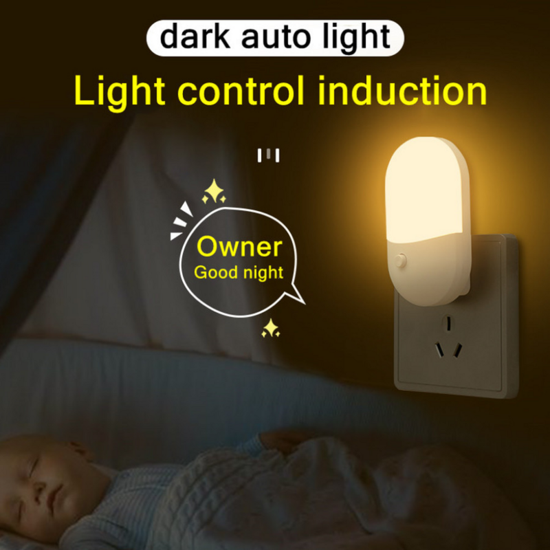 Lampada da comodino luce notturna EU US Plug LED Night light AC 85V-265V lampada da camera da letto regalo per bambini lampada da notte carina per corridoio WC