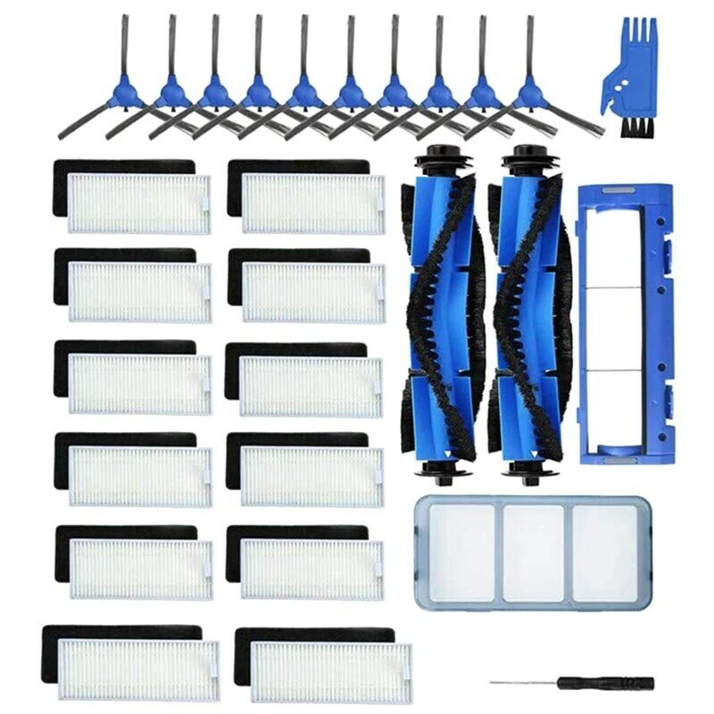 Peças de reposição Acessórios Kit para Aspirador Robótico, Acessórios para Eufy RoboVac 11S, 12 30C, 15T, 15C, 35C, 12 Filtros, 28 Pcs