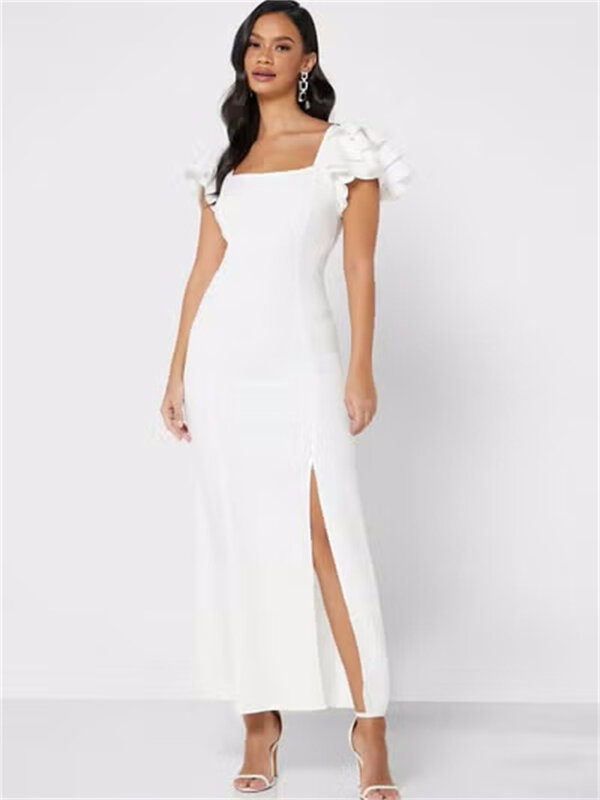 Gaun malam Vestidos gaun pengantin panjang teh gaun acara Formal belah samping gaun Prom baru 2024 Gown رbian semi