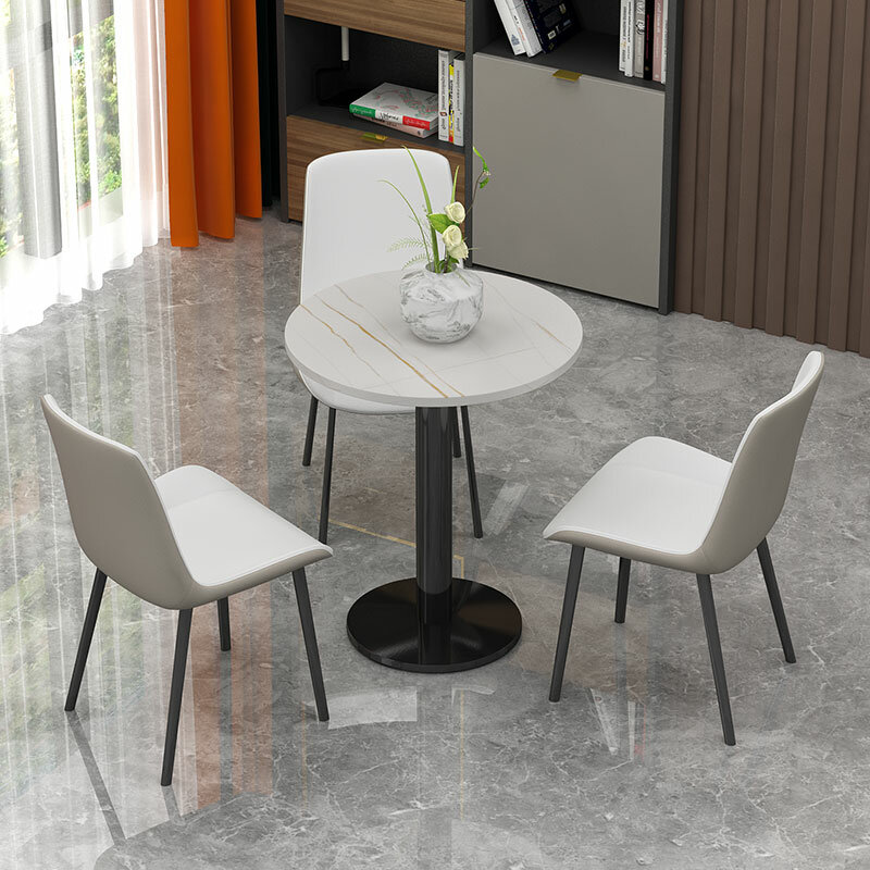 Mesa de café móvel de luxo para sala de estar, cadeiras brancas, mesa de café de pedra, móveis funky, design moderno, frete grátis