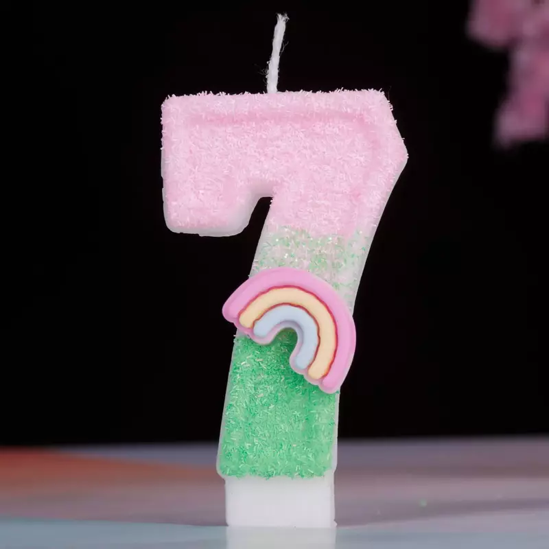 Vela de pastel de cumpleaños de arcoíris creativa, vela Digital linda, fiesta de cumpleaños, fiesta de aniversario, Decoración de Pastel, adorno de pastel