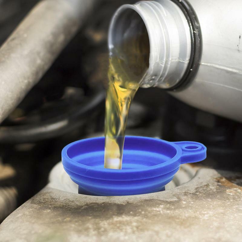 Auto Engine Oil Petrol Change Funnel Portable Engine Funnel Car Universal Silicone Liquid Funnel Washer Fluid Change Foldable
