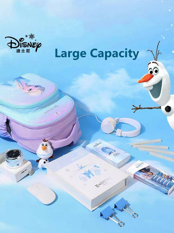 2023 Disney Frozen School Bags For Girls Grade 1-3 Elsa Anna Primary Student Shoulder Orthopedic Backpack Large Capacity Mochila