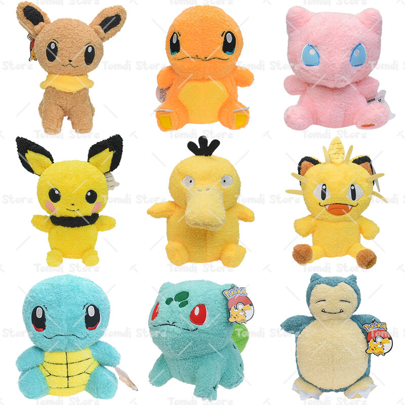 Pokémon Plush Animais de pelúcia, Eevee, Meowth, Mew, Charmander, Bulbasaur, Psyduck, Crianças Presente de Natal, Novo