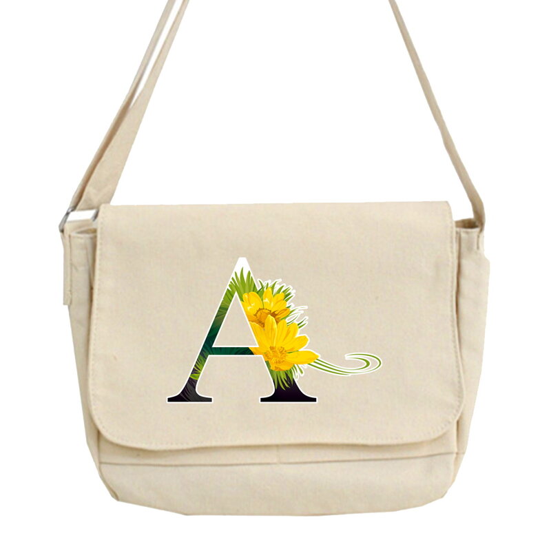 Bolsa de mensajero multifunción japonesa, bolso de mensajero Simple para mujeres jóvenes, bolso portátil de un hombro con patrón de flores de Color