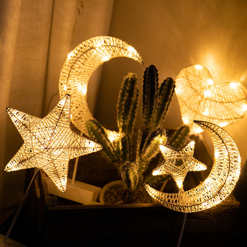 달 별 등나무 조명, 달빛 별빛 램프, 가정용 LED 램프, 크리스마스 장식 선물