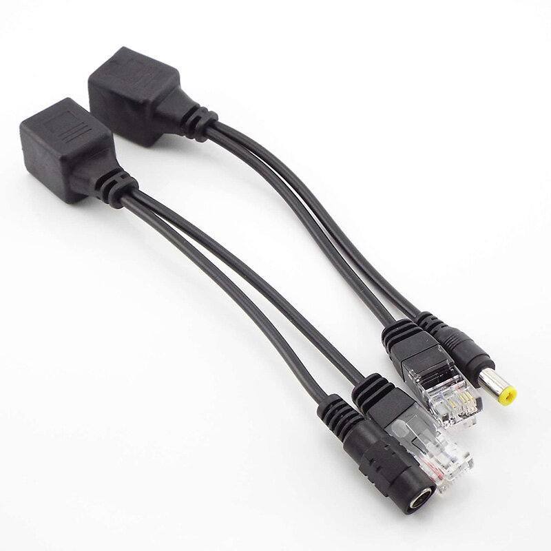 POE przejściówka Adapter do kabla zasilacz 12V kabel wtryskiwacz PoE zestaw do kamery Cctv 5.5*2.1mm