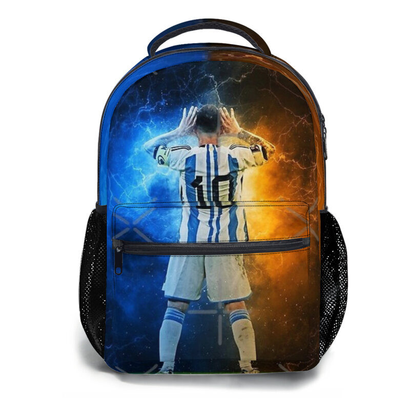 Lionel Messi กระเป๋านักเรียนพิมพ์ลาย, กระเป๋านักเรียนเด็กๆลำลองน้ำหนักเบากระเป๋าเป้สะพายหลังสำหรับวัยรุ่นกระเป๋านักเรียนลายการ์ตูน