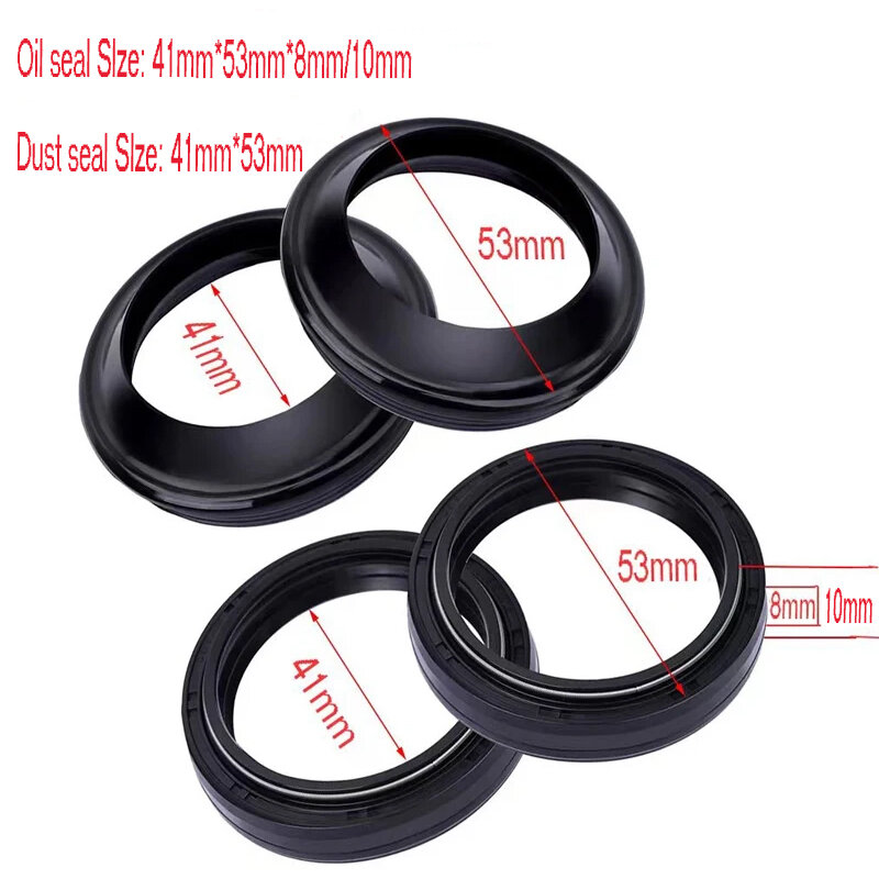 41x53x8/10 Motorcycle Front Fork Damper Oil Seal 41 53 Dust Seal For Yamaha XVS1100 XVS1300 XVS650 YZF600R YZF750R YZF R1