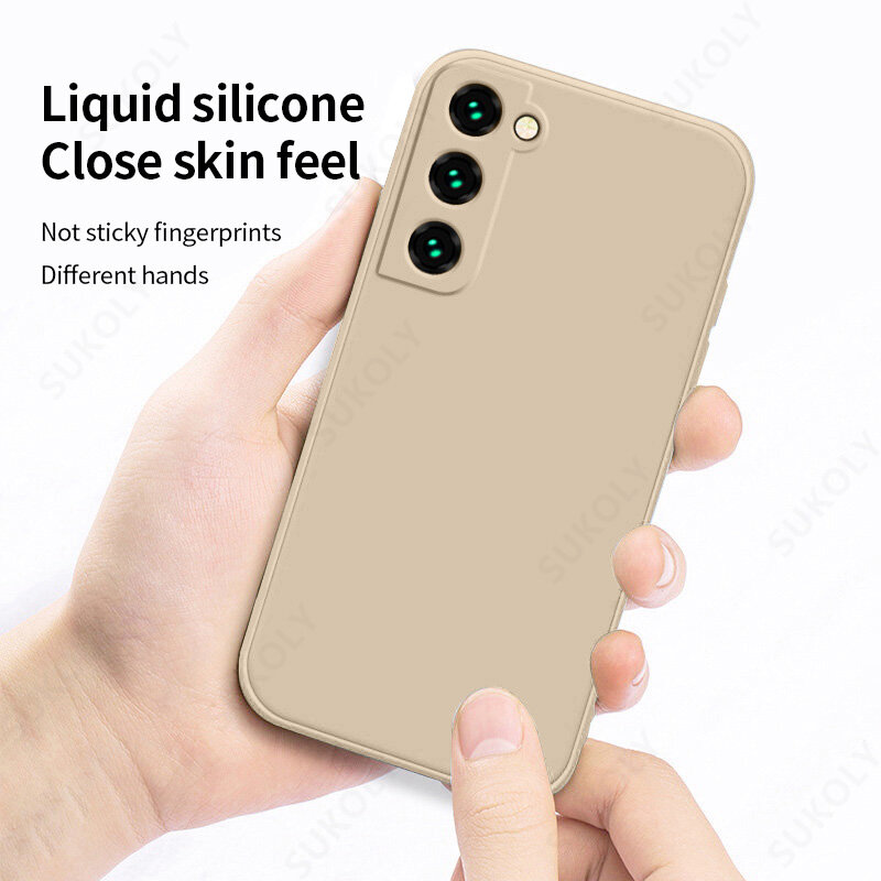 Case For Samsung Galaxy S24 S23 S22 Ultra S21 FE S21 Plus A55 A53 A52S A54 Shockproof Square Liquid Silicone Phone Cover Coque