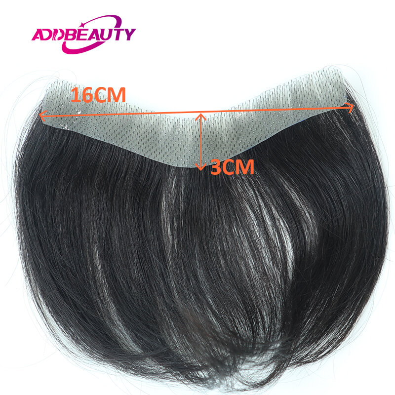 V Frontal Toupee Thin Skin PU 0.05-0.14mm VLoop Men Wig Indian Human Hair Replacement System 6inch Hairpiece Natural Color 100%