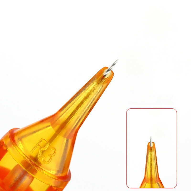 20/50pc Yellow Dragonfly Disposable Tattoo Cartridge Needle Agujas RL RM Body Easy To Color For Machine Permanent Makeup Eyebrow