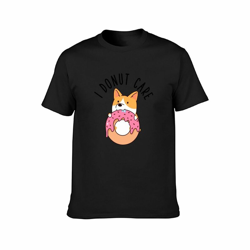 Camiseta I donut care Corgi para hombres, ropa de anime, ropa kawaii para niños, camisetas para fanáticos del deporte con estampado animal
