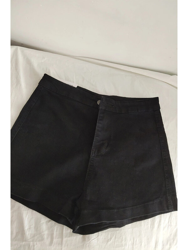 Pantalones cortos de mezclilla gótica para mujer, cortos de Vaqueros cintura alta, Estilo Vintage, Harajuku, Punk, Y2K, 2000s