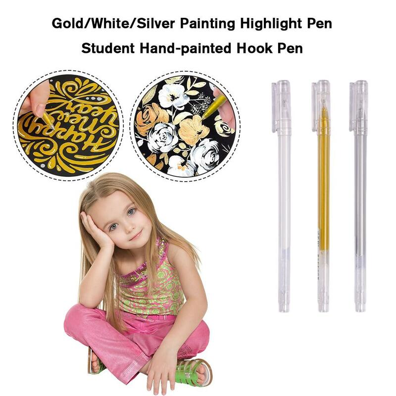 Золотая/белая/Серебряная ручка для рисования, маркер для рисования, ручка для рисования, принадлежности для рисования и эскизов, Офисная и школьная станция A8V4