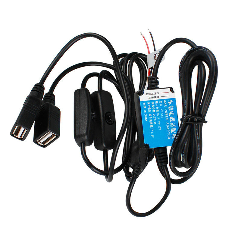 Kabel Kabel Daya Pengisi Daya Mobil Dual USB Steker Perempuan DC 12V Ke 5V 3A 15W Kit Konverter Regulator Inverter Daya