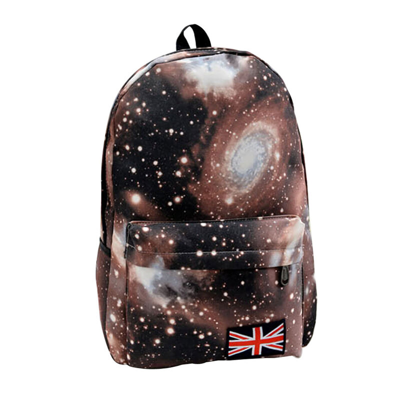 Bolsa de ombro céu estrelado com vários bolsos, mochila escolar impermeável para meninas e meninos, trabalho esportivo escolar