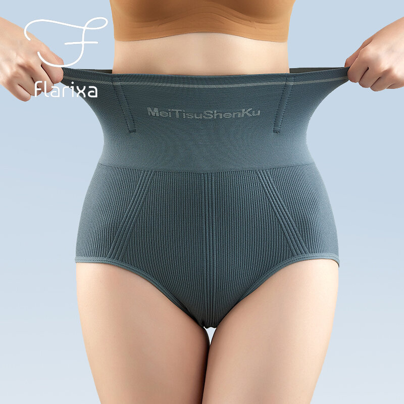 Flarixa Mulheres Sem Costura Calcinha Cintura Alta Flat Belly Shaping Calcinha Hip Lift Tummy Control Cueca Conforto Cuecas Cuecas
