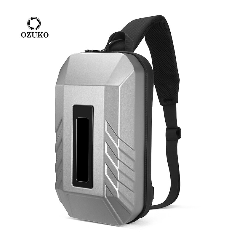 OZUKO-Bolso de pecho multifunción antirrobo para hombre, bandolera impermeable con USB, a la moda, novedad