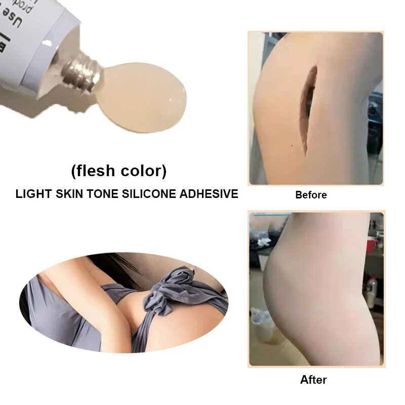 مادة السيليكون الغراء الخاص لنموذج دمية ، وكيل الترابط ، إصلاح ثقب الجرح ، لينة وليس من الصعب ، لون الجلد