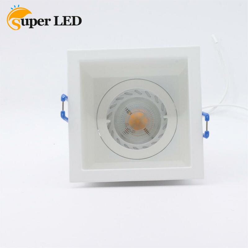 Moderno zinco liga LED globo ocular invólucro, luminária de teto Downlight, teto Spotlight Frame, branco Shell, cabeça quadrada