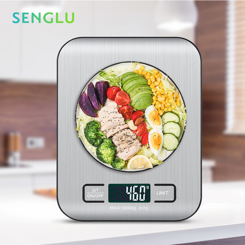 Balance de cuisine avec écran LCD, numérique, pour la perte de poids, en grammes et en Oz, cuisson, haute précision