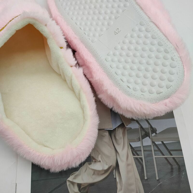 Women Conchas Slippers Mexican Bread Pan DulceHuaraches Indoor Floor Home Shoes Bedroom Warm Soft Plush Slippers