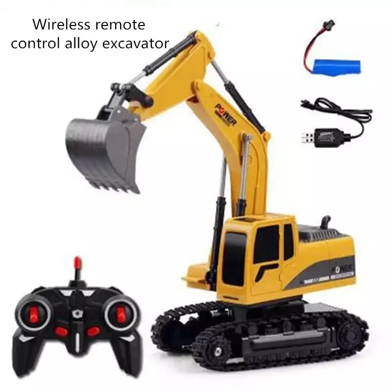 6 Channel 1:24 RC Excavator Toy RC Engineering Car Alloy and Plastic Excavator RTR For Kids Christmas Gift