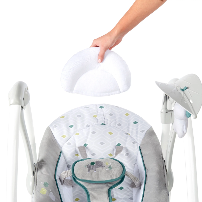 2-in-1 Portable Battery-Powered Baby Swing & Infant Seat with Vibrations Children's Bed Bases  Frames 12 Melodies