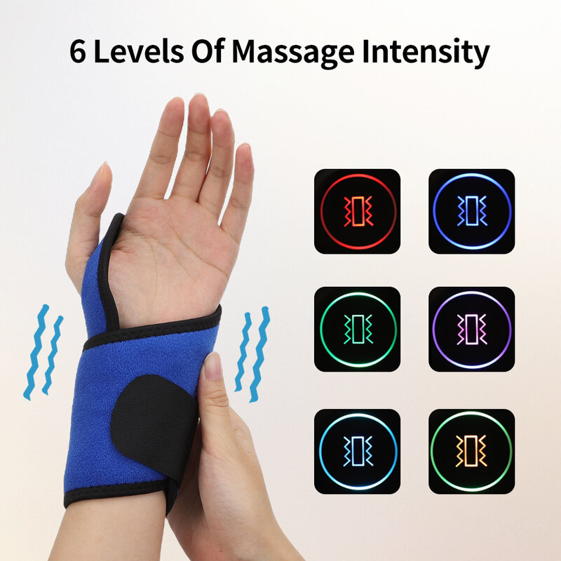 Pain Relief Hot Compress Hand Joint Protection Belt Wrist Brace Wrap Electric Infrared Heating Vibration Wrist Massager