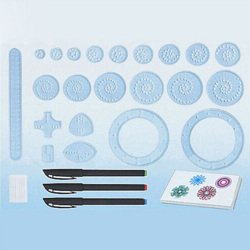 Wzory blokujące koła zębate i koła, rysuj zabawki edukacyjne 2022 nowy spirograf luksusowy zestaw Design Tin Set draw Spiral
