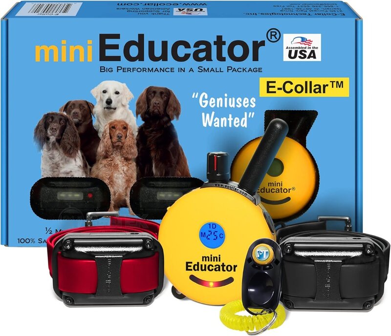 Mini Educator ET-302-1/2 Mile Rechargeable Dog Trainer Ecollar with Remote for Small, Medium, and Large Dogs by E-Collar