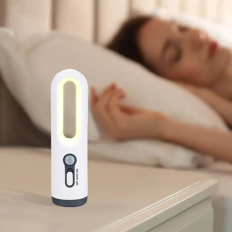 Lampu malam sensor gerak 2-in-1 Natal, lampu malam sensor gerak dapat diisi ulang portabel kabinet lampu dapur kamar tidur toilet berkemah
