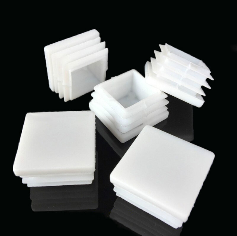 Quadrado de Plástico Branco Blanking End Cap, Tubo Caixa, Seção Insere Plug Bung, Cadeira Leg Capa Poeira, 13x13mm, 120x120mm, 2 Pcs, 4 Pcs, 5 Pcs, PCes 10