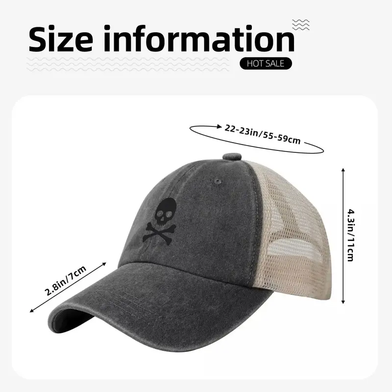 Topi bisbol jaring koboi tengkorak terbaik topi Trucker topi jepret kembali topi baru topi wanita pria