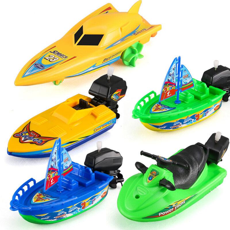 1Pc Speed Boat เรือ Wind Up ของเล่นลอยน้ำของเล่นเด็กคลาสสิกของเล่นฤดูหนาวอาบน้ำของเล่นสำหรับเด็กของเล่นเด็ก