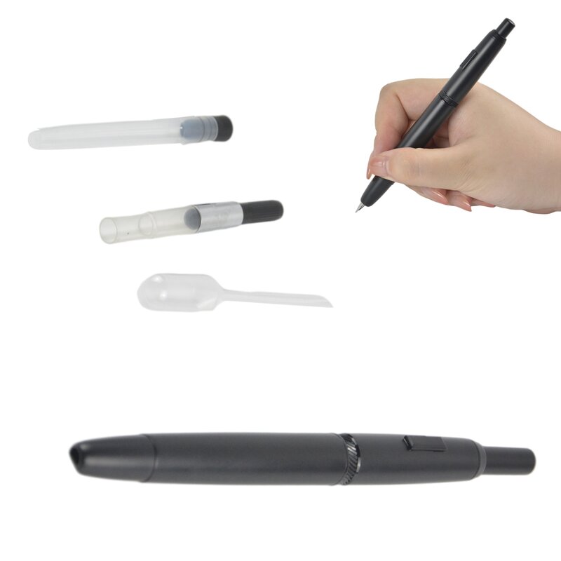MAJOHN A1 Press Fountain Pen Retractable Extra Fine Nib 0.4mm Metal Ink Pen with Converter for Writing new color
