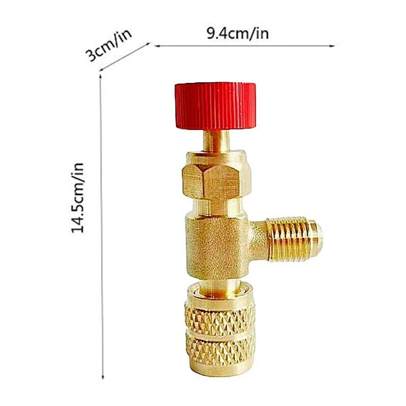 R410A R22 Refrigeration Tool Air conditioning Safety Valve Adapter Fitting Refrigeration Charging Copper Adapter With 1/4"