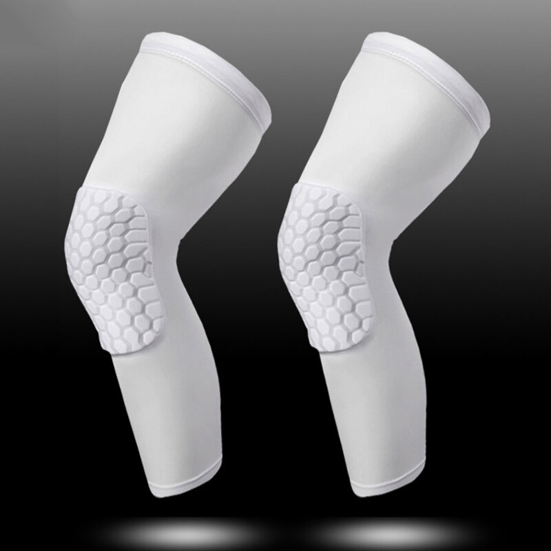 Joelheira Honeycomb para homens, joelheira esportiva basquete, cinta protetora de joelho voleibol, mangas de perna de compressão de futebol 1pc