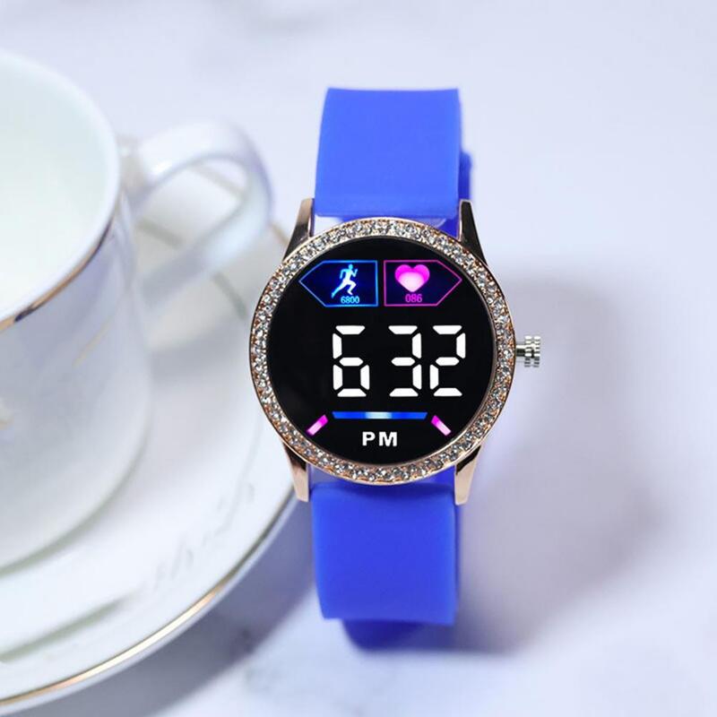 Coppia Unisex orologi per uomo donna orologio digitale cinturino da polso in Silicone strass Decor orologio con schermo a LED orologio elettronico