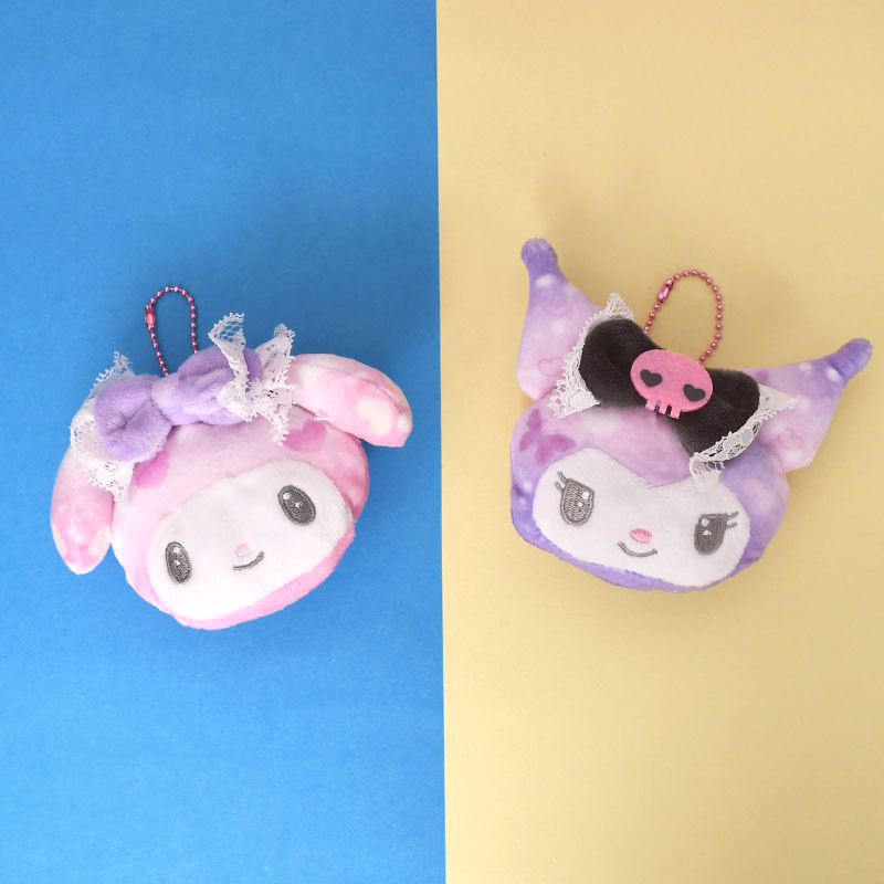 Creative Kawaii Sanrio Kuromi My Melody Plush Keychain Anime Plush Figure Pendant Accessories Cute Animals Toys Girls Present