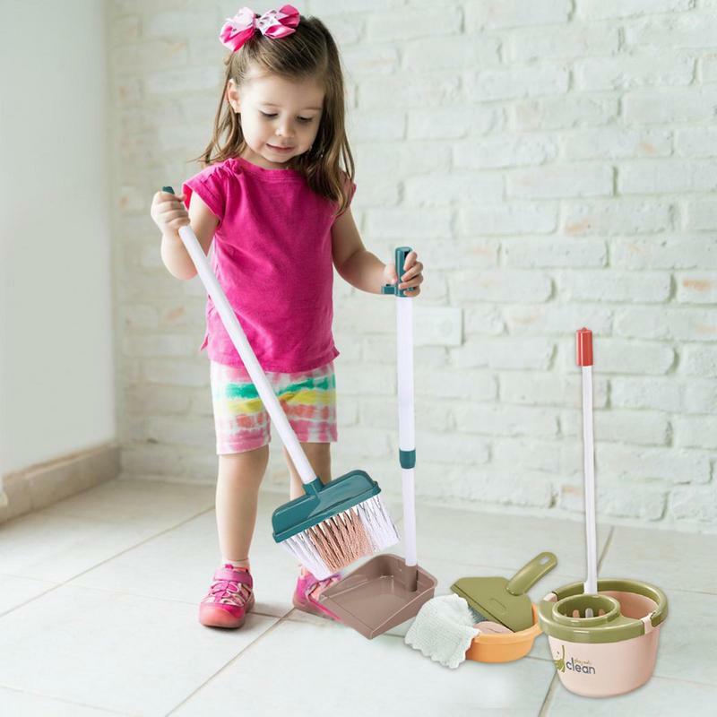 Juguete de limpieza Montessori para niños, Kit de juego de simulación seguro, juguetes educativos para niños pequeños, juguetes de limpieza reutilizables, limpieza del hogar, Pla