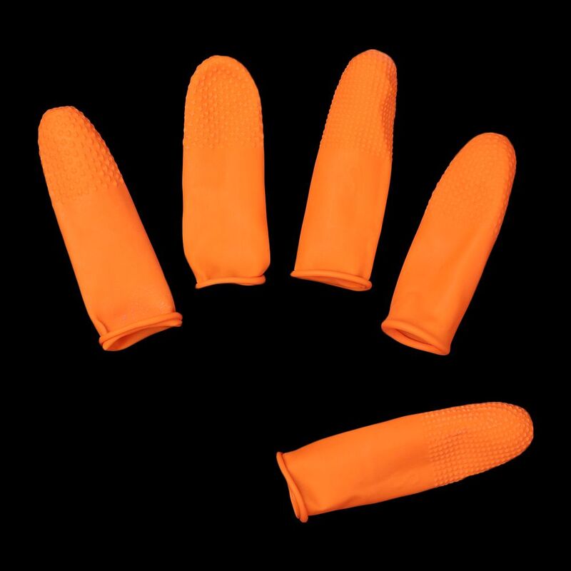 Ferramenta de arte do prego acessórios de limpeza ponta do dedo luvas protetor de borracha luvas capa dedo laranja berços