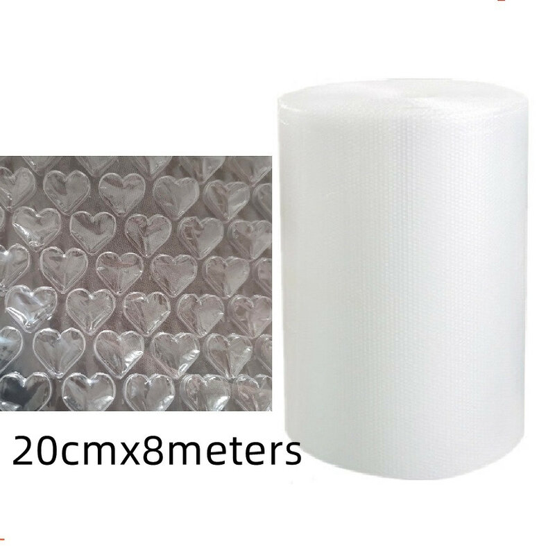 20 см x 8 метров/рулон прозрачная пленка с воздушными пузырьками в форме сердца для упаковки пузырьков для почтовых отправлений прозрачные противоударные поставки