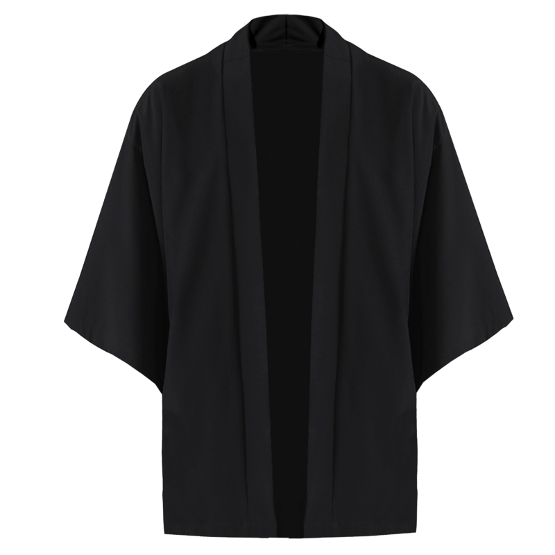 Kimono con capa blanca y negra Para Hombre, camisa de playa, Haori, ropa samurái, japonesa, Unisex