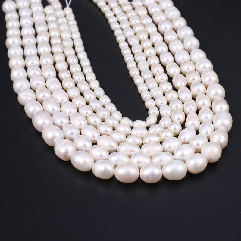 Natural Freshwater Pearl Beads Rice Shape Isolation Loose Beaded for Jewelry Making DIY Charm Bracelet Necklace Accessories Gift