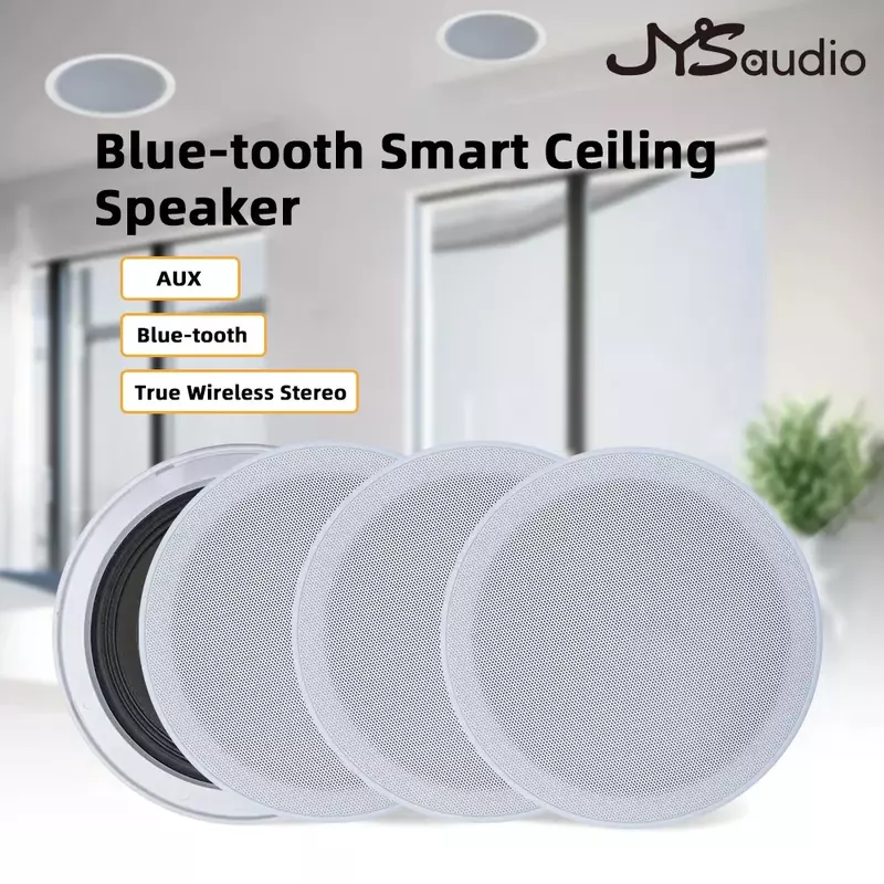 Speaker langit-langit Bluetooth 6 inci, pengeras suara Stereo penguat Kelas D sistem suara teater rumah untuk Hotel rumahan