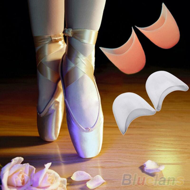 Frauen Mädchen der Weiche Ballett Pointe Silikon Gel Kappe Dance Ballett Schuh Pads Vorfuß Pad Halbe Einlegesohlen Finger Abdeckung schmerzen Protector